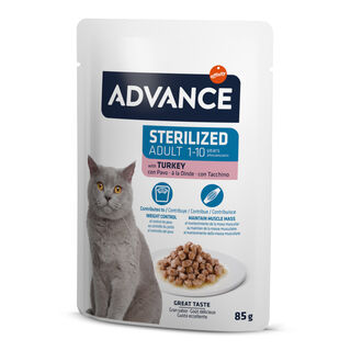 Advance Adult Sterilized Peru Saqueta em Molho para gatos